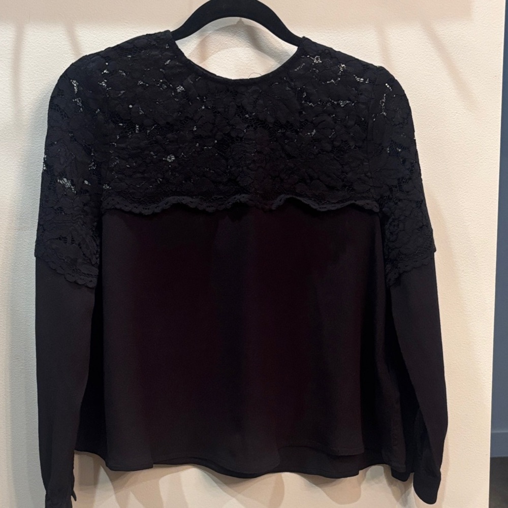 H&M Women’s 10 Black Lace Detail Blouse